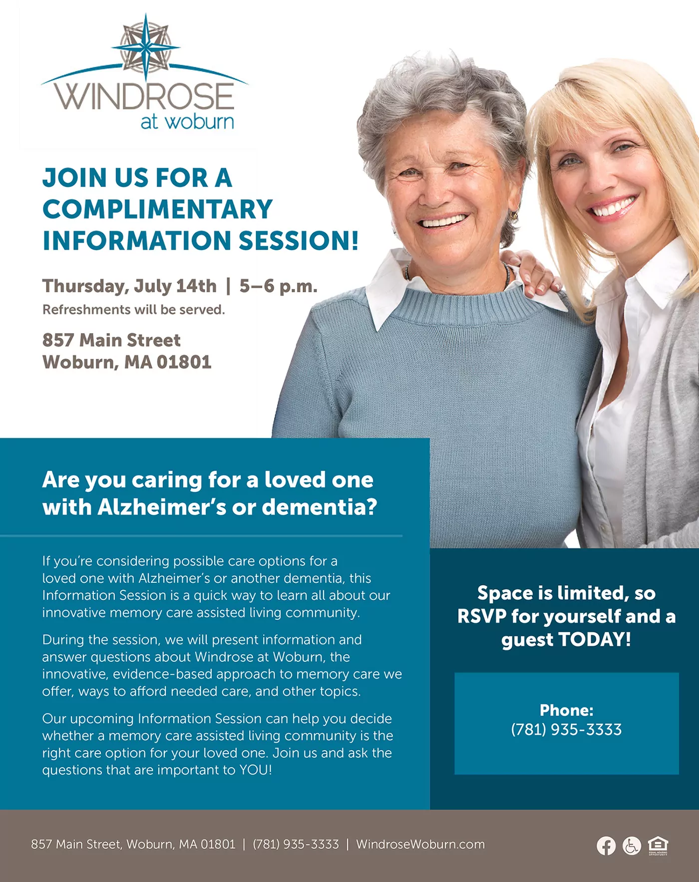 Windrose at Woburn Assisted Living Information Session July 2022